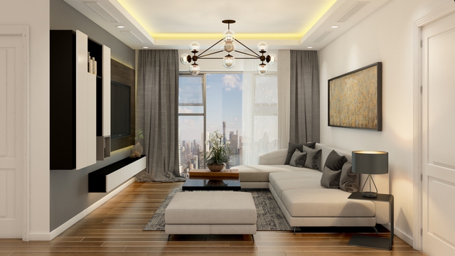 Phòng khách được thiết kế khéo léo thu ánh sáng tự nhiên một cách tối đa.