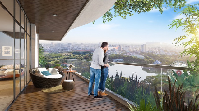 Tại Diamond Lotus Lake View, mỗi căn hộ đều đón ánh sáng và gió tự nhiên.