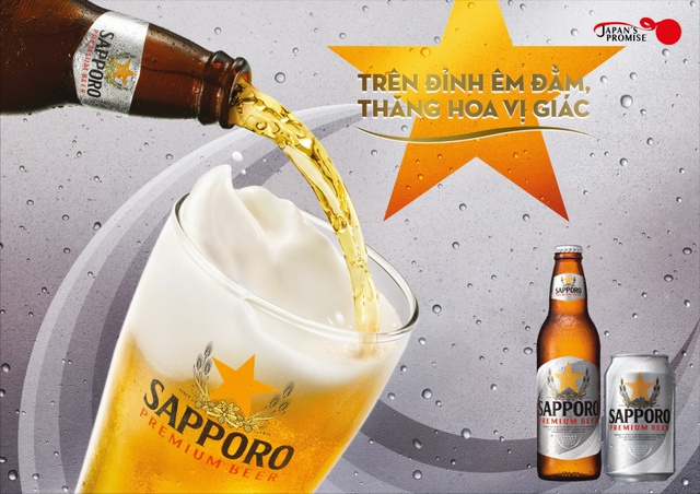 Sapporo Premium Beer thuyết phục khách hàng bởi hương vị êm đằm khó cưỡng.