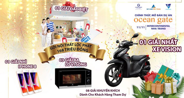 Chủ đầu tư dành tặng nhiều phần quà hấp dẫn trong sự kiện mở bán Ocean Gate ngày 11/11.