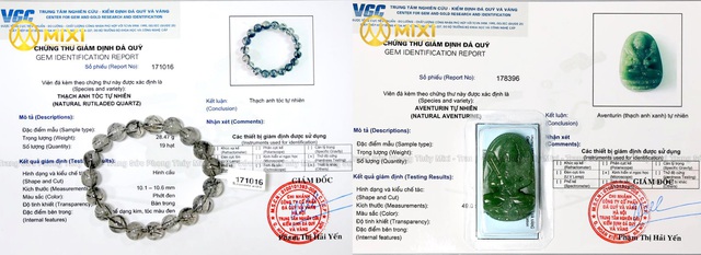 100% đá phong thủy tại Mixi đều có giấy chứng nhận, khẳng định chất lượng của VGC.