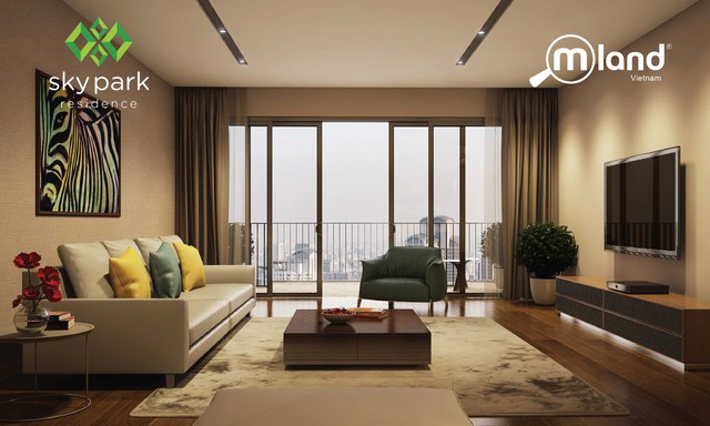Nội thất cao cấp, phong cách kiến trúc hiện đại và màu sắc tinh tế của căn hộ Sky Park Residence gây ấn tượng mạnh mẽ.