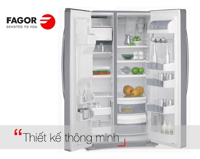 Tủ lạnh Fagor Side by Side- thiết kế thông minh, công nghệ hiện đại - Ảnh 1.