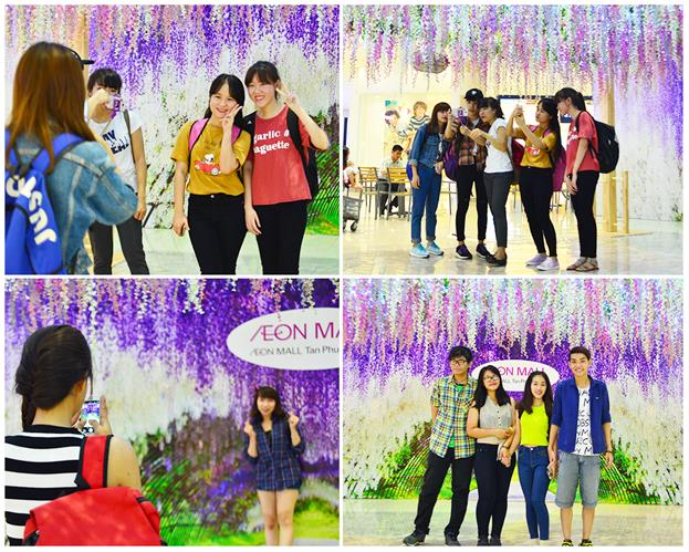 Mặc nắng nóng, lễ hội hoa Tử Đằng vẫn thu hút hàng nghìn bạn trẻ check in - Ảnh 2.