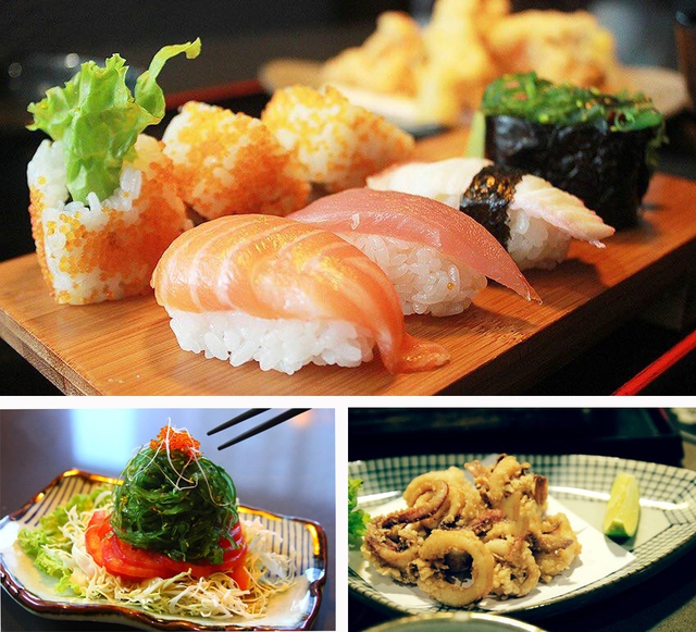 Ngoài ra, bạn cũng có thể tự mình “đi chợ” chọn gọi từng món lẻ mà mình thích và tự kết hợp thành set menu hoàn hảo của riêng mình từ các món khai vị như trứng hấp kiểu Nhật, các món salad rong biển, tới món chính như các xiên nướng, đồ chiên Kara-age kiểu Nhật, sushi, sashimi, salad rong biển, tempura…