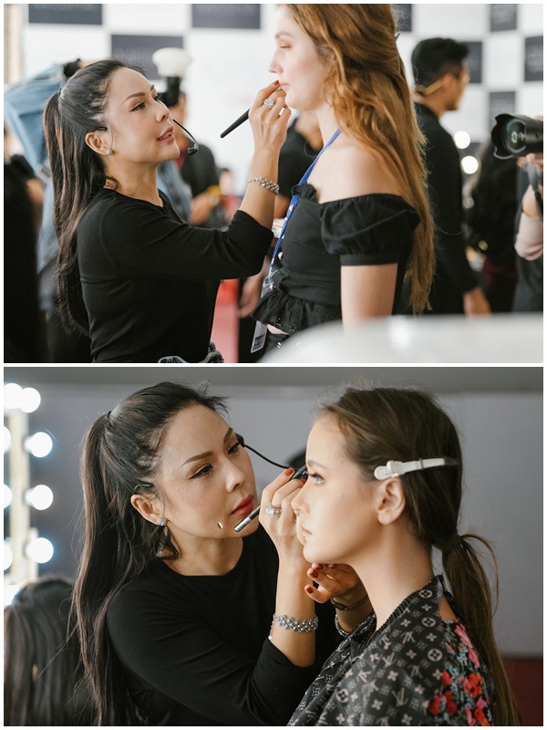 “Đột nhập” hậu trường Vietnam International Fashion Week VIFW: Không khí làm việc hăng say, chuyên nghiệp của team make up Tina Le - Ảnh 8.