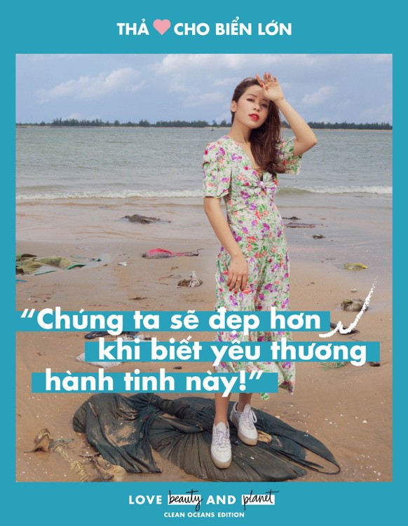 Beauty blogger Việt chung tay nhặt rác dọc bờ biển để thả tim cho Trái Đất - Ảnh 2.