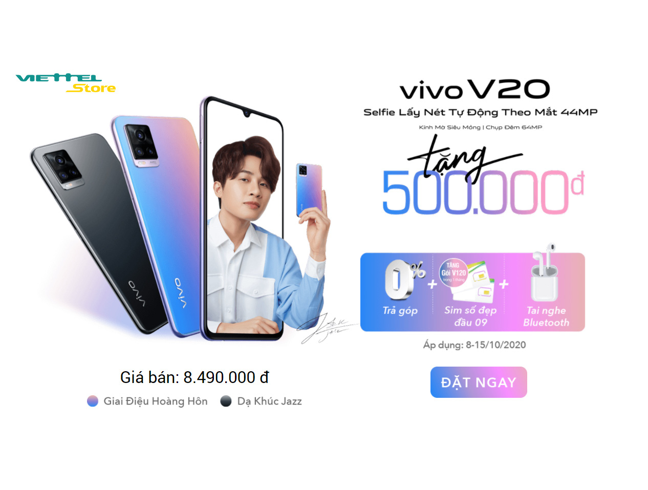 Viettel Store bất ngờ bán vivo V20 dưới 8 triệu đồng đi kèm ưu đãi viễn thông - Ảnh 1.