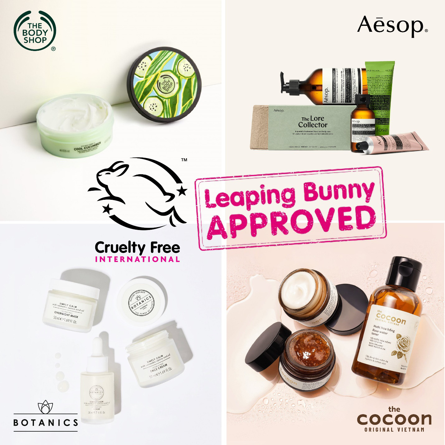 Cocoon - Mỹ phẩm Việt đầu tiên góp mặt trong danh sách không thử nghiệm  trên động vật của Leaping Bunny 