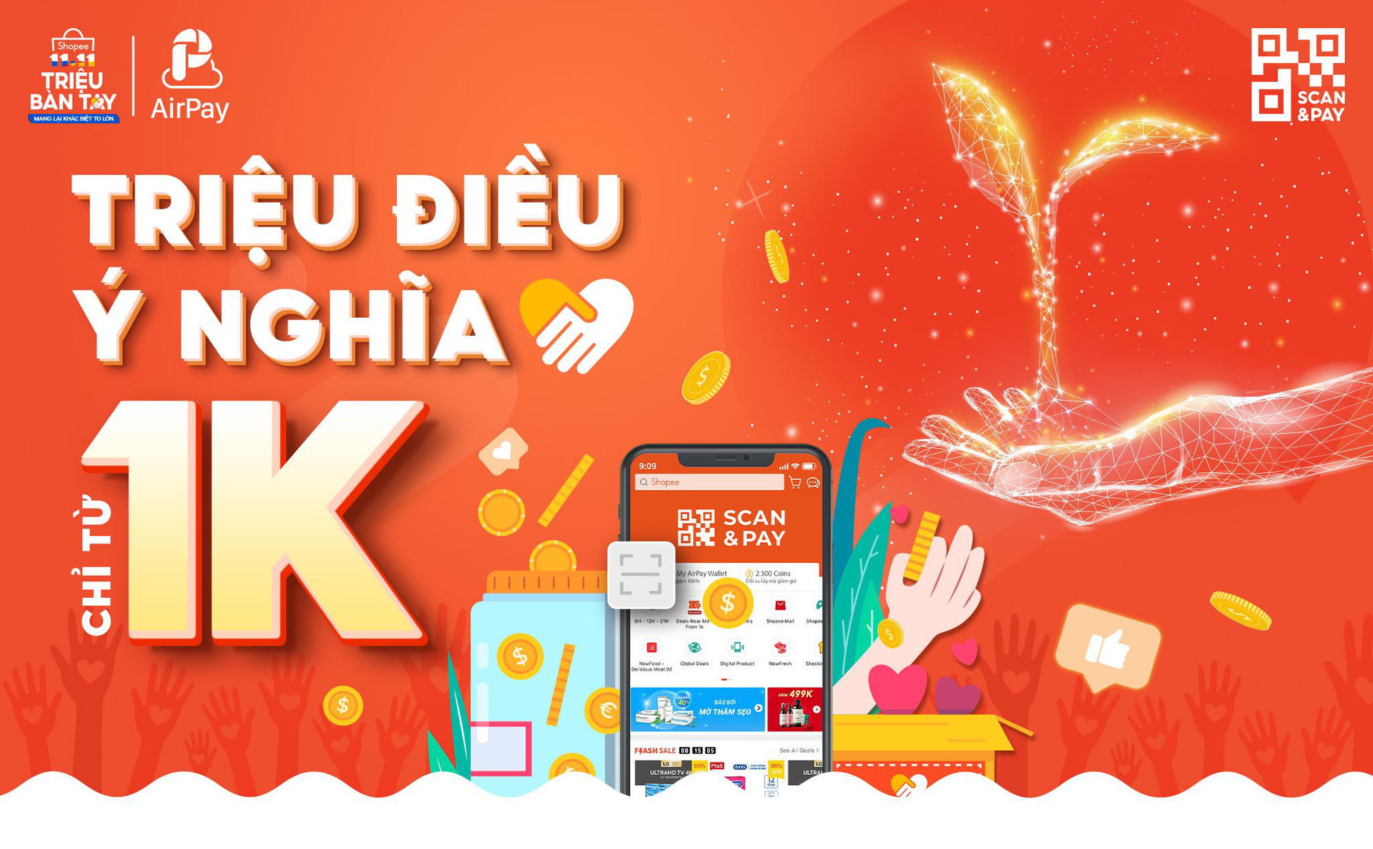 Người dùng ví AirPay bắt ngay cơ hội săn Scan & Pay voucher 1K cùng ưu đãi kép giảm 111K cực hot! - Ảnh 1. Người dùng ví AirPay bắt ngay cơ hội săn Scan & Pay voucher 1K cùng ưu đãi kép giảm 111K cực hot! - Ảnh 1.
