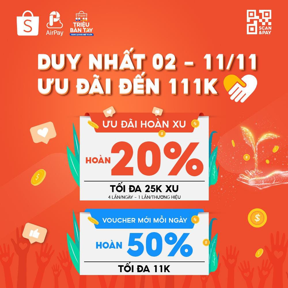 Người dùng ví AirPay bắt ngay cơ hội săn Scan & Pay voucher 1K cùng ưu đãi kép giảm 111K cực hot! - Ảnh 3. Người dùng ví AirPay bắt ngay cơ hội săn Scan & Pay voucher 1K cùng ưu đãi kép giảm 111K cực hot! - Ảnh 3.