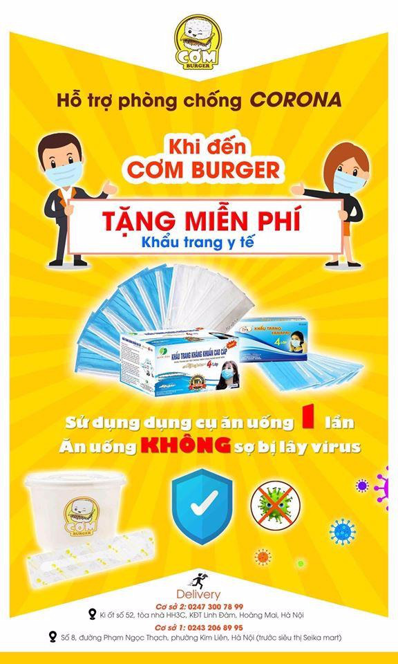 Thương hiệu Hàn Quốc Cơm Burger thực hiện chuỗi hành động thiết thực phòng dịch Corona - Ảnh 1.