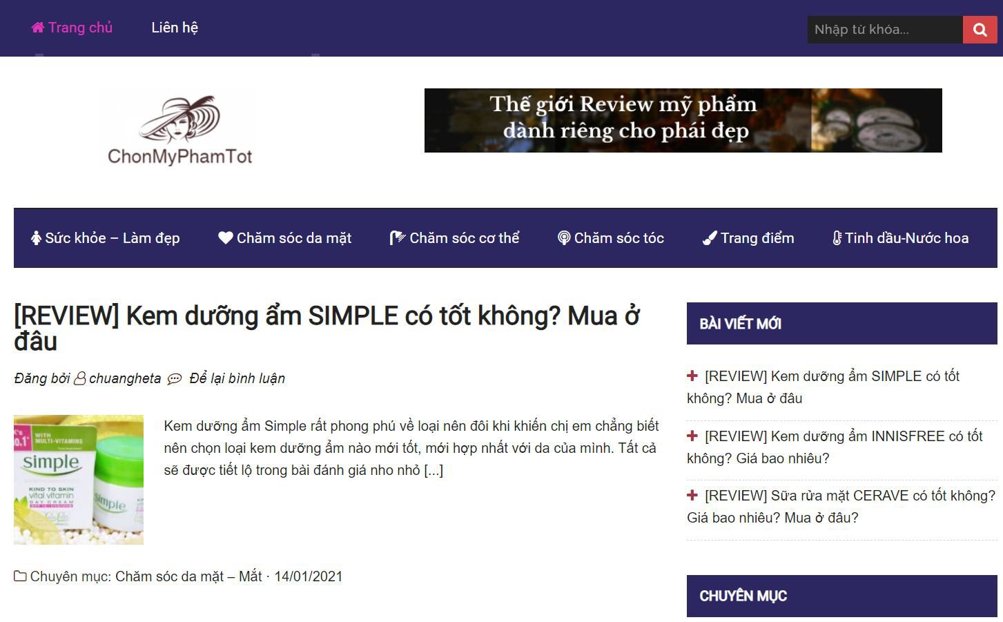 Chonmyphamtot.com: Chuyên trang review mỹ phẩm làm đẹp dành riêng cho phái đẹp - Ảnh 1. Chonmyphamtot.com: Chuyên trang review mỹ phẩm làm đẹp dành riêng cho phái đẹp - Ảnh 1.