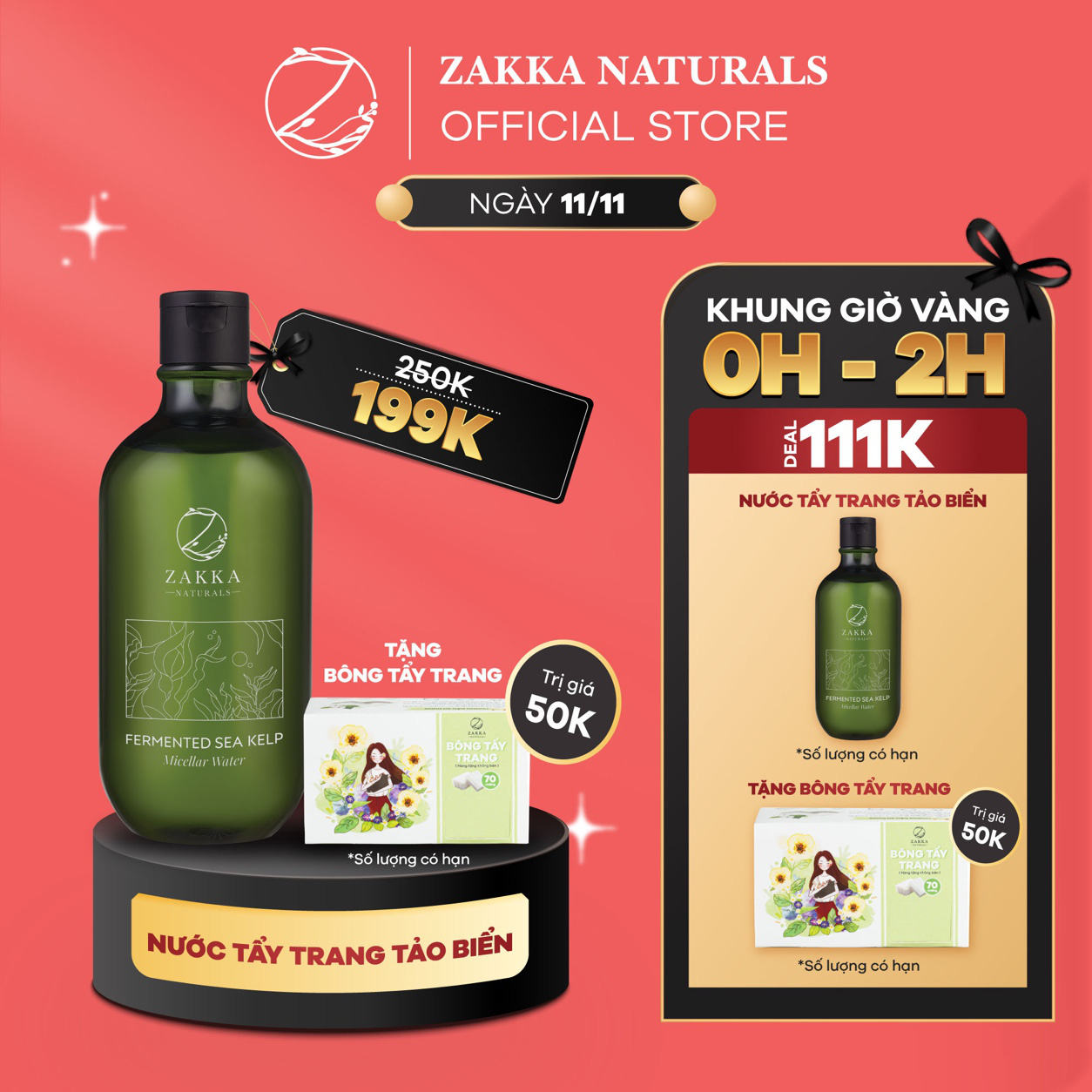 Mỹ phẩm xịn nhà local brand nổi tiếng Zakka Naturals quyết “sập sàn” từ 0-2h ngày 11/11, có gì hot? - Ảnh 1.