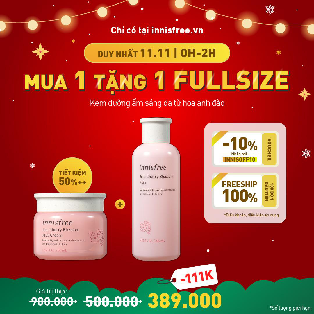 Bắt nhịp trái tim phái đẹp ngày 11.11, innisfree tặng quà “đỉnh của chóp” trên toàn mặt trận Lazada, Shopee, Tiki và website chính hãng - Ảnh 11.