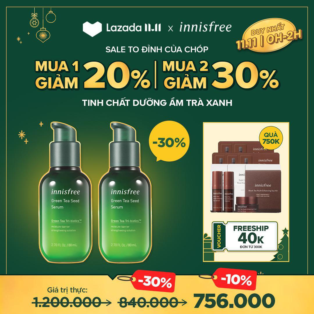 Bắt nhịp trái tim phái đẹp ngày 11.11, innisfree tặng quà “đỉnh của chóp” trên toàn mặt trận Lazada, Shopee, Tiki và website chính hãng - Ảnh 3.