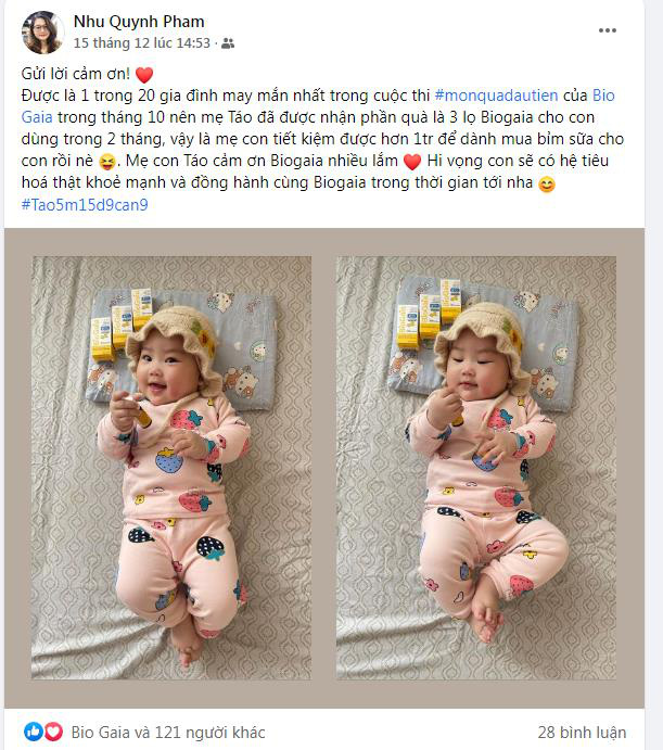 Tr&agrave;o lưu khoe &ldquo;M&oacute;n qu&agrave; đầu ti&ecirc;n&rdquo; của c&aacute;c mẹ Việt, kh&ocirc;ng xa lạ g&igrave; ch&iacute;nh l&agrave; men BioGaia - Ảnh 5.