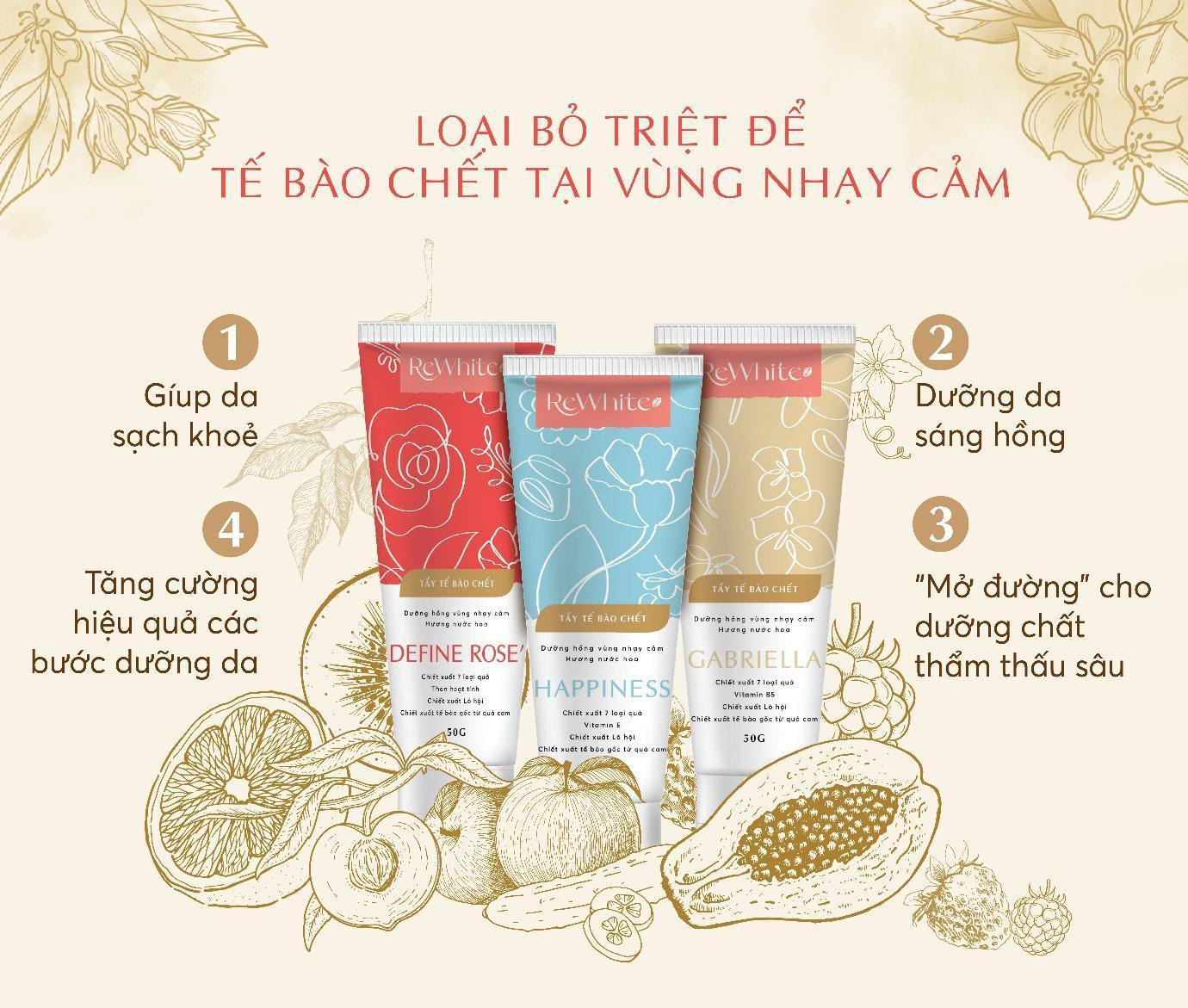 Gel tẩy tế bào chết Rewhitez hé lộ bộ thành phần siêu đỉnh có trong sản phẩm - Ảnh 2.