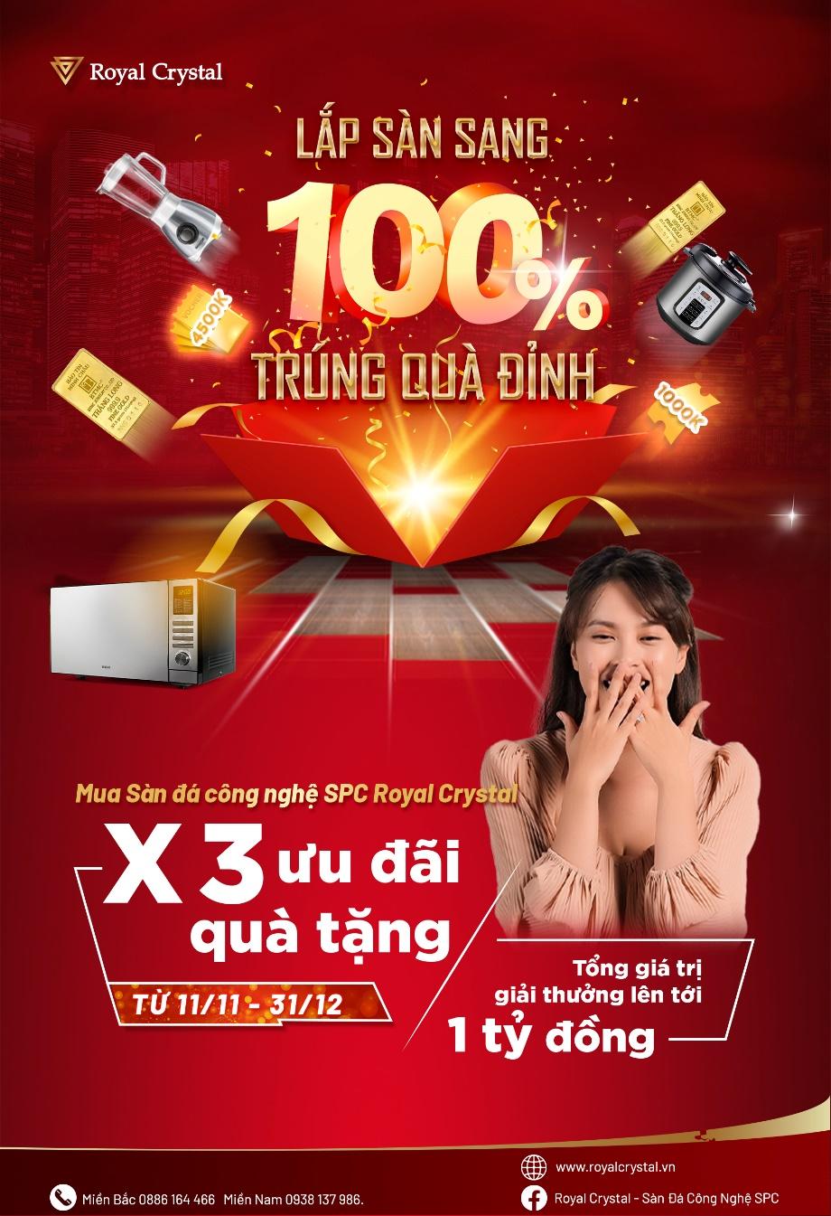 Cơ hội trúng vàng, 100% nhận quà tặng hấp dẫn từ Royal Crystal - Ảnh 1.