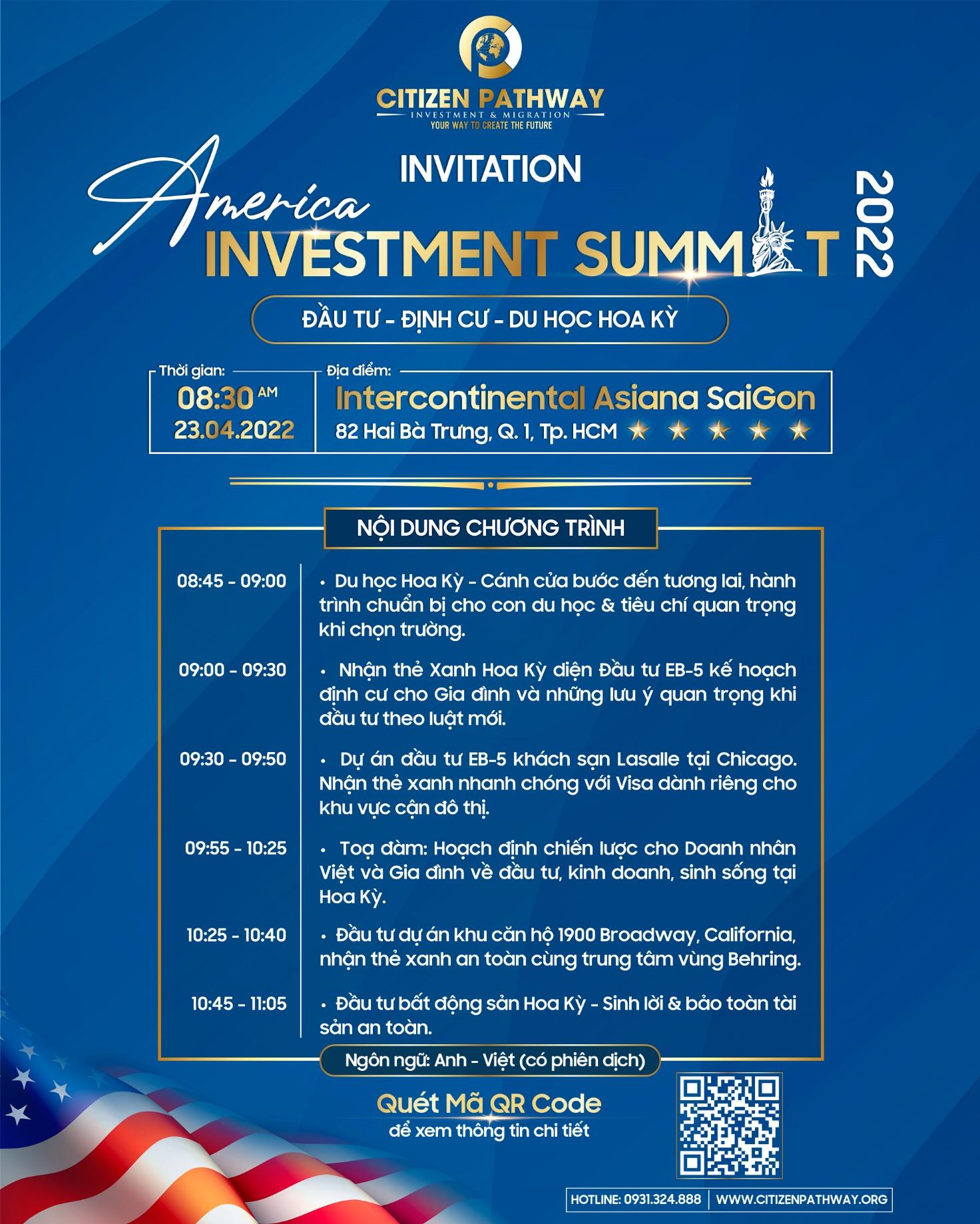 America Summit 2022 – Ngày hội Hoa Kỳ dành cho Du Học – Di trú – Đầu Tư - Ảnh 1. America Summit 2022 – Ngày hội Hoa Kỳ dành cho Du Học – Di trú – Đầu Tư - Ảnh 1.