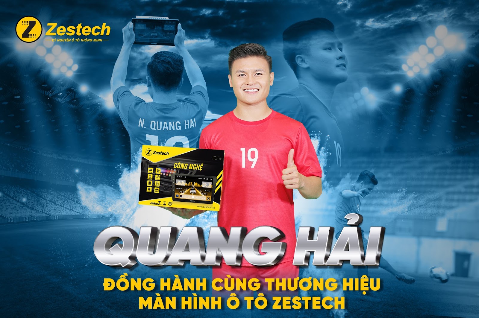 Quang Hải trở thành gương mặt đồng hành thương hiệu màn hình ô tô Zestech - Ảnh 1. Quang Hải trở thành gương mặt đồng hành thương hiệu màn hình ô tô Zestech - Ảnh 1.