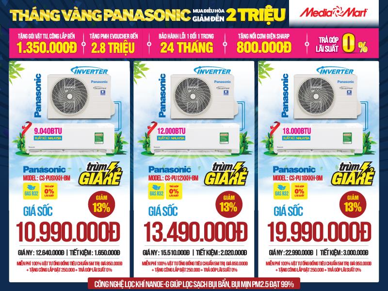 Tháng vàng Panasonic: Mua điều hòa giảm đến 2 triệu, bao trọn phí tại MediaMart - Ảnh 3. Tháng vàng Panasonic: Mua điều hòa giảm đến 2 triệu, bao trọn phí tại MediaMart - Ảnh 3.