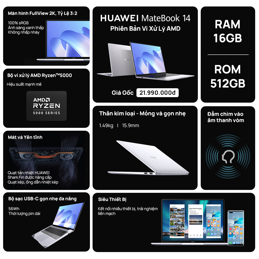 MateBook 14 phiên bản AMD cùng RAM 16G - nâng tầm hệ sinh thái Huawei - Ảnh 3.