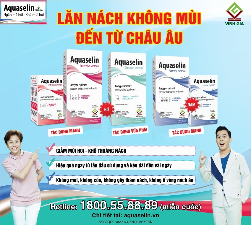 Vùng nách không mùi hôi, luôn khô thoáng bằng lăn nách không mùi đến từ châu Âu - Aquaselin của Dược phẩm Vinh Gia - Ảnh 3.