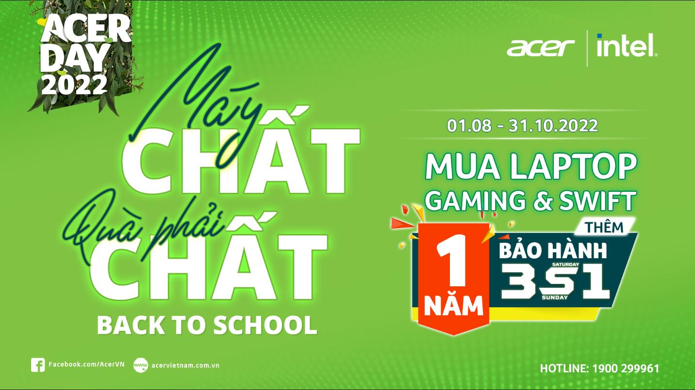 Acer Back To School 2022 “Máy chất quà phải chất” - chương trình ưu đãi laptop gaming và Swift cho năm học mới - Ảnh 1.
