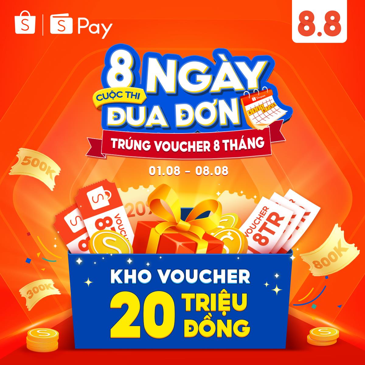 Đón ngày số đôi 8.8, ShopeePay chơi lớn “xả kho” voucher hàng chục triệu đồng, quẹo lựa liền tay! - Ảnh 1.