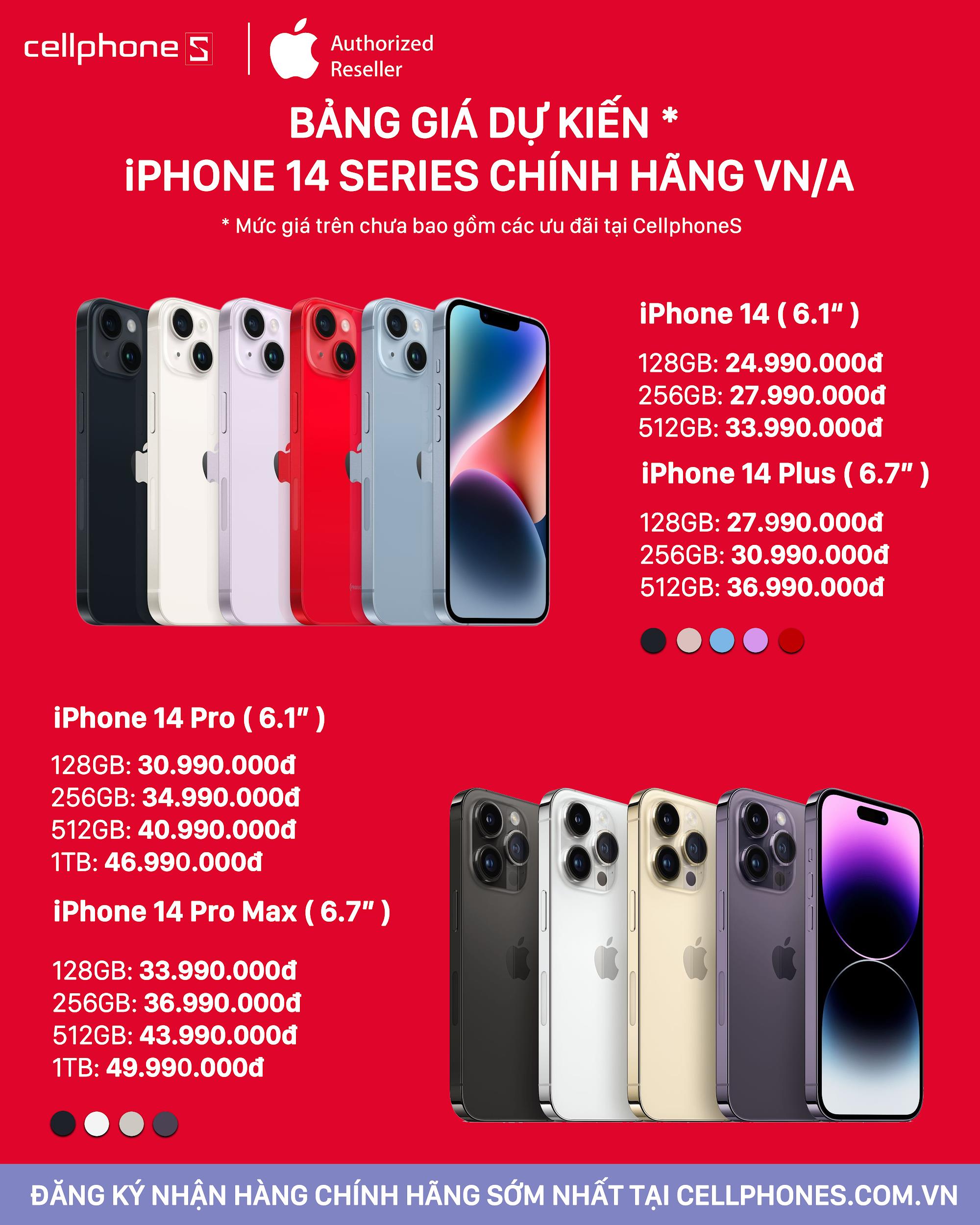 Đã có thời gian đặt trước và mở bán iPhone 14 series chính hãng tại Việt Nam  - Ảnh 1.