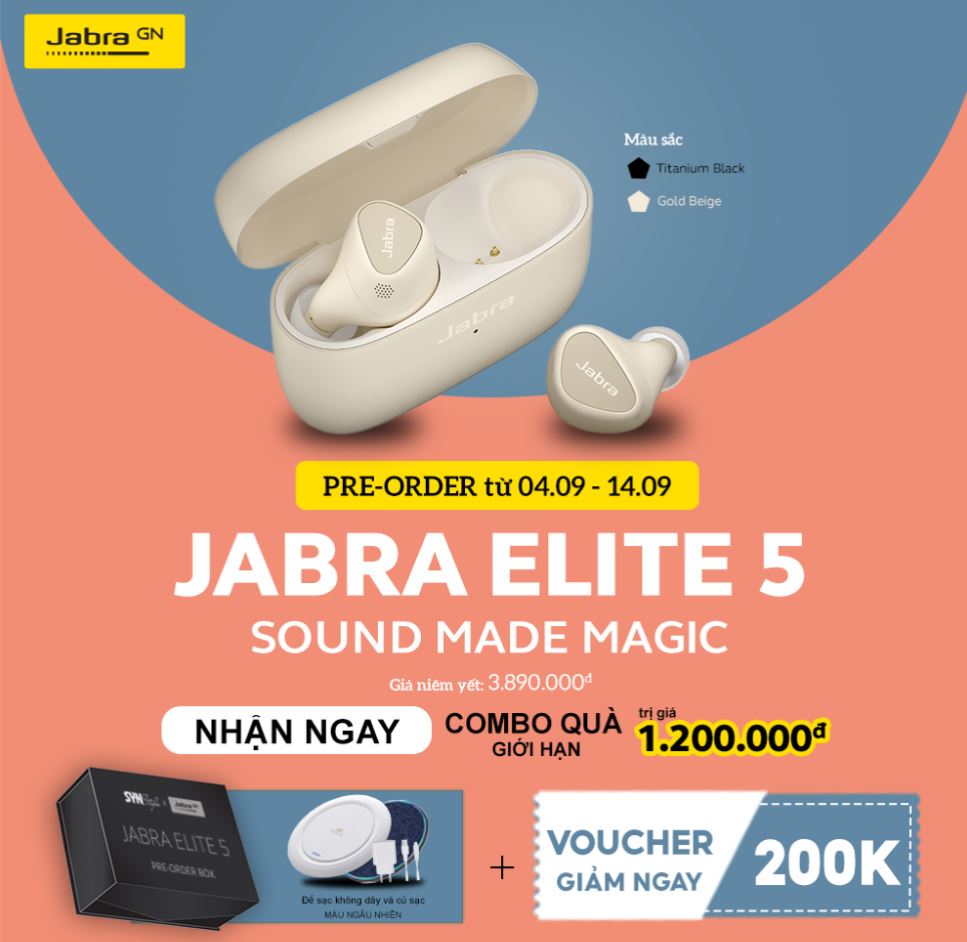 Đặt trước tai nghe không dây chống ồn chủ động Jabra Elite 5, nhận ngay combo quà trị giá 1,2 triệu đồng - Ảnh 4.