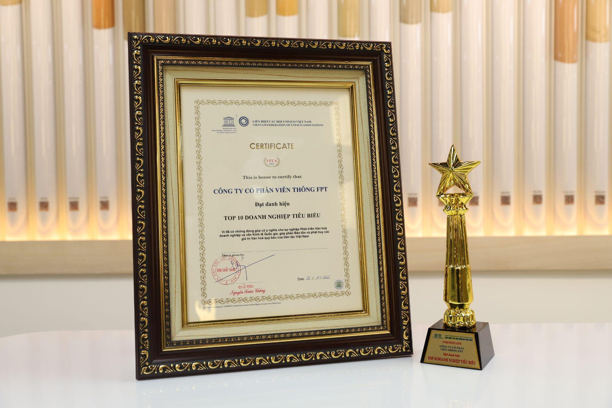 FPT Telecom vinh dự đạt Top 10 Doanh nghiệp tiêu biểu UNESCO - Ảnh 1.