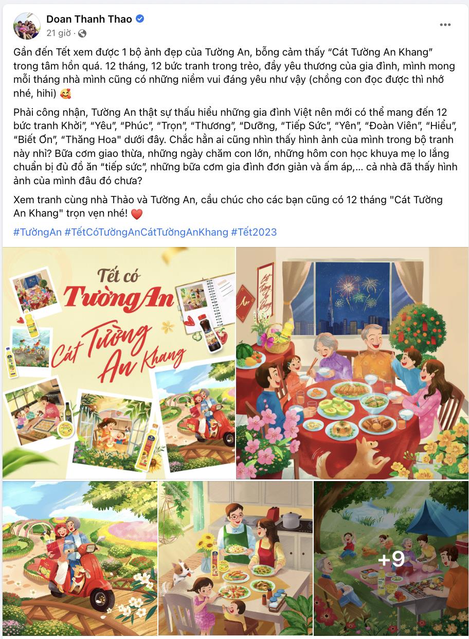 Liêu Hà Trinh, Đoàn Thanh Thảo xúc động chia sẻ bộ tranh 12 tháng hạnh phúc những ngày đầu năm mới - Ảnh 2.