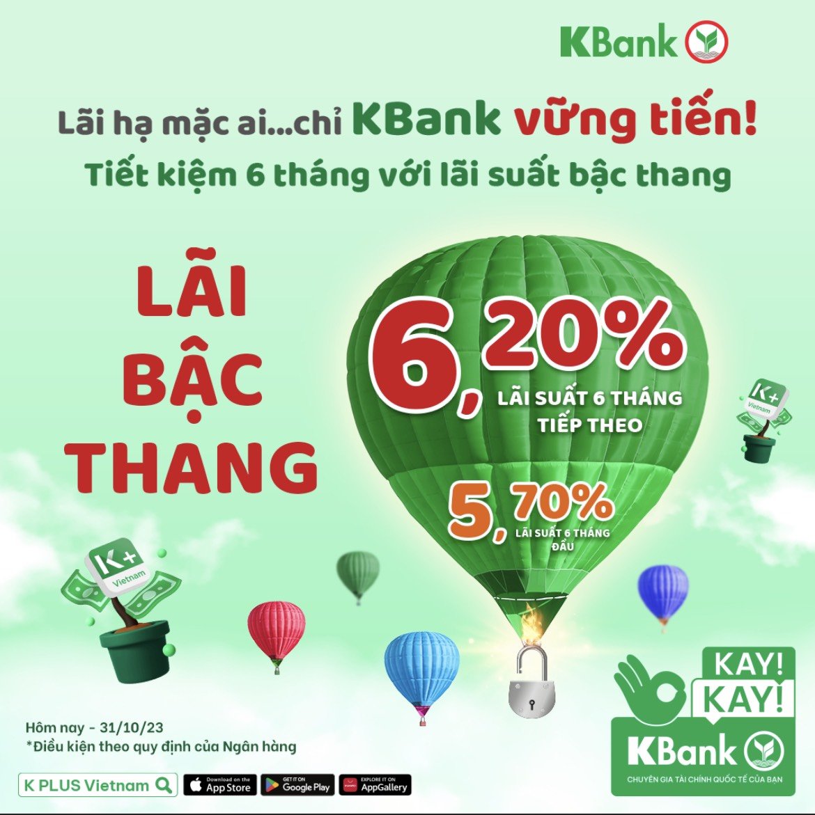 Nắm bắt ngay cơ hội tận hưởng lãi suất hấp dẫn từ KBank - Ảnh 2.