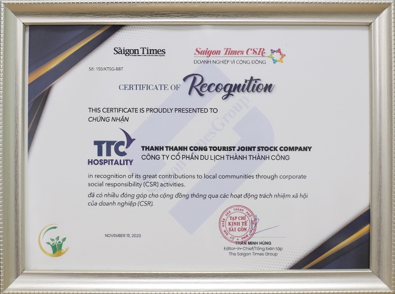 TTC Hospitality nhận vinh danh Saigon Times CSR 2023 - Doanh nghiệp vì cộng đồng năm 2023 - Ảnh 3.