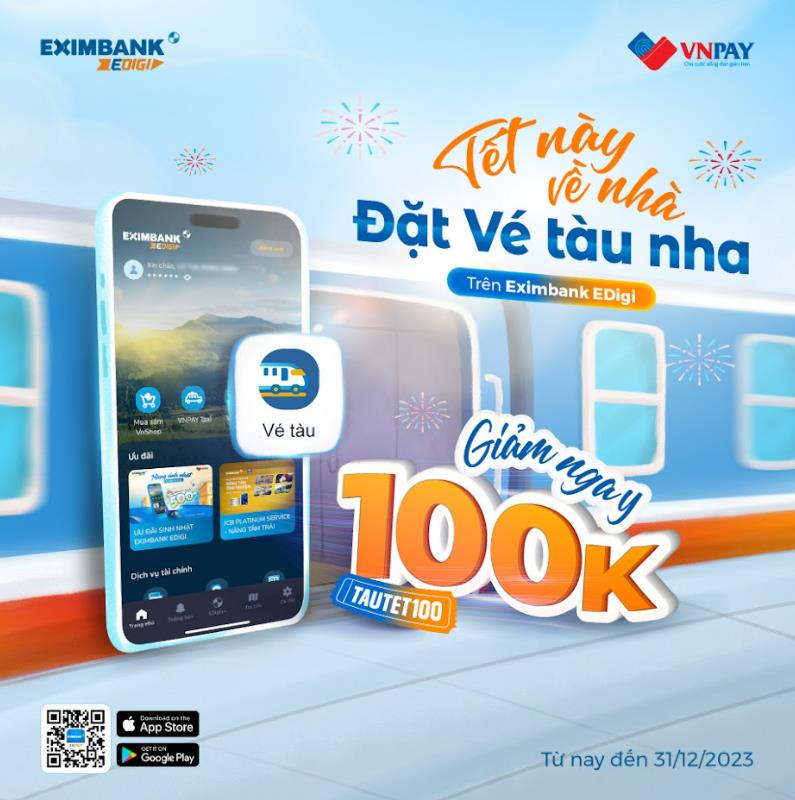 Deal cực hời trên Eximbank EDigi, mua vé tàu online giảm tới 100.000 đồng - Ảnh 2.