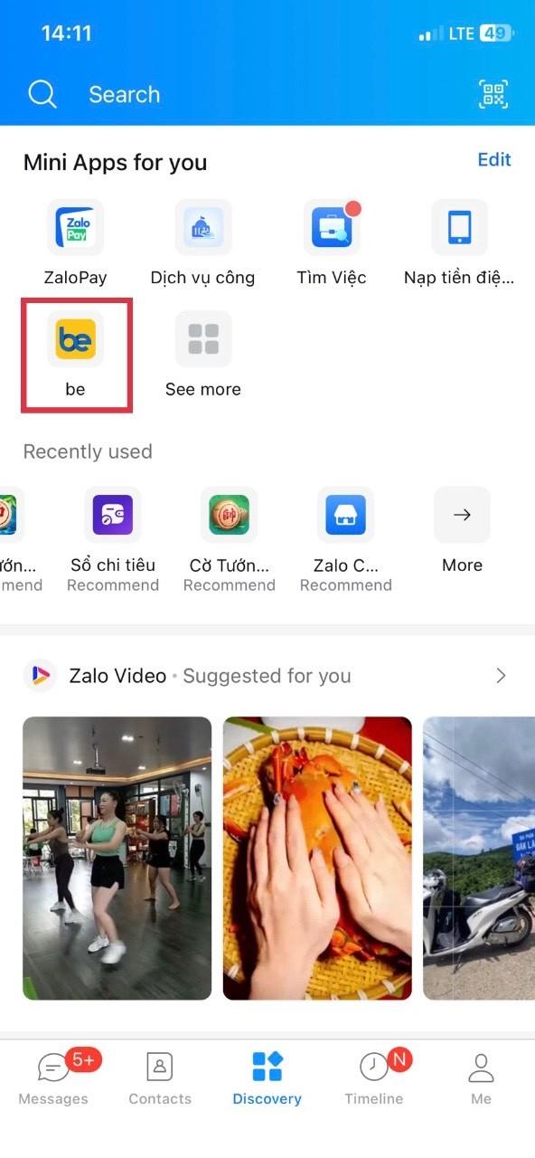 Mini App Be chính thức có mặt trên Zalo - Ảnh 1.