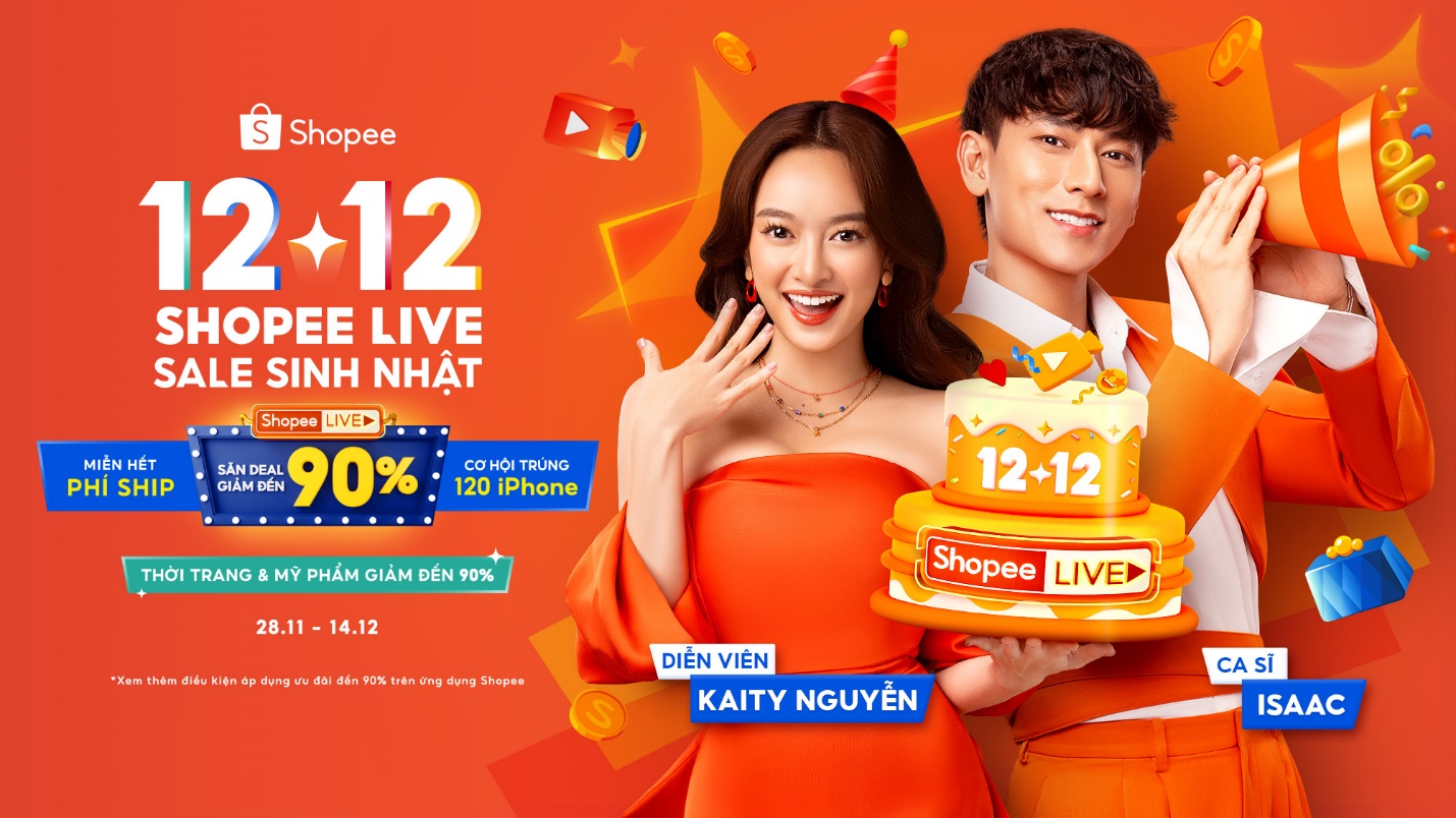 Shopee “phủ cam” ngày 12.12 bằng deal giảm đến 90% và 120 điện thoại mới nhất - Ảnh 1.