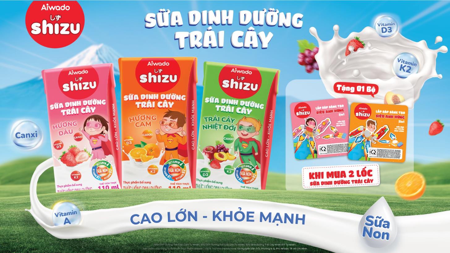 Aiwado ra mắt sữa dinh dưỡng trái cây Shizu - Ảnh 1.