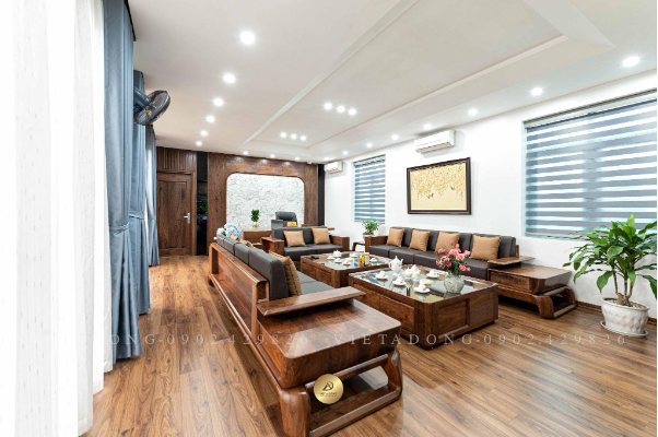 Thiết kế nội thất cực cuốn hút bằng gỗ óc chó Việt Á Đông - Ảnh 3.