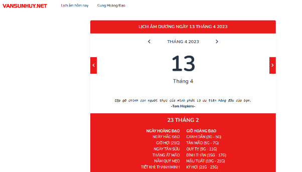 Vansunhuy.net – Công cụ tra cứu lịch âm dương online miễn phí - Ảnh 3.
