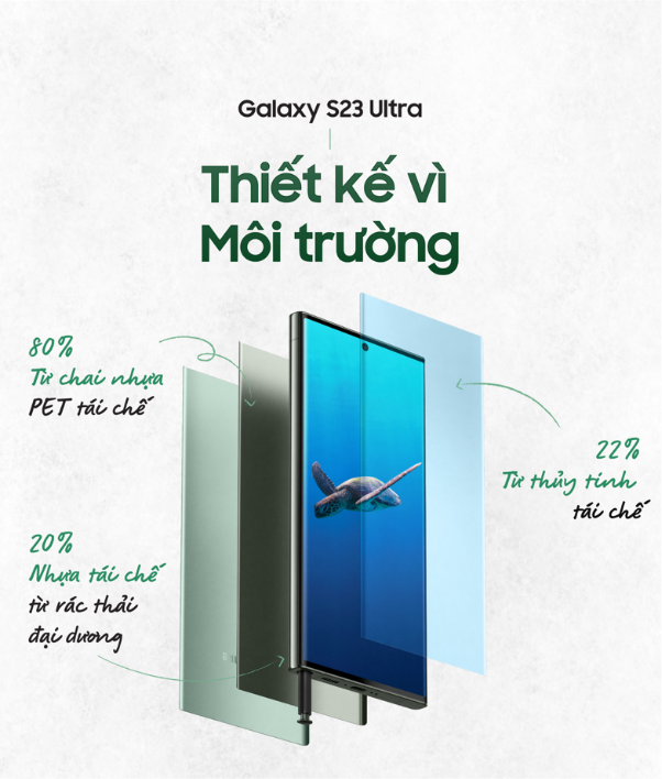 Từng bước sống xanh, sống bền hơn mỗi ngày với Galaxy S23 Ultra: Thiết kế thân thiện, thêm linh kiện tái chế, xứng danh &quot;Chiến binh Môi trường&quot; - Ảnh 3.