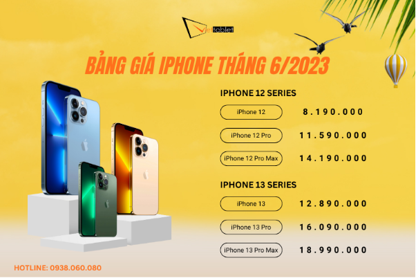 Giá iPhone tháng 6/2023: iPhone 12, 13 Pro Max giá tốt, iPhone 14 từ 15 triệu - Ảnh 1.