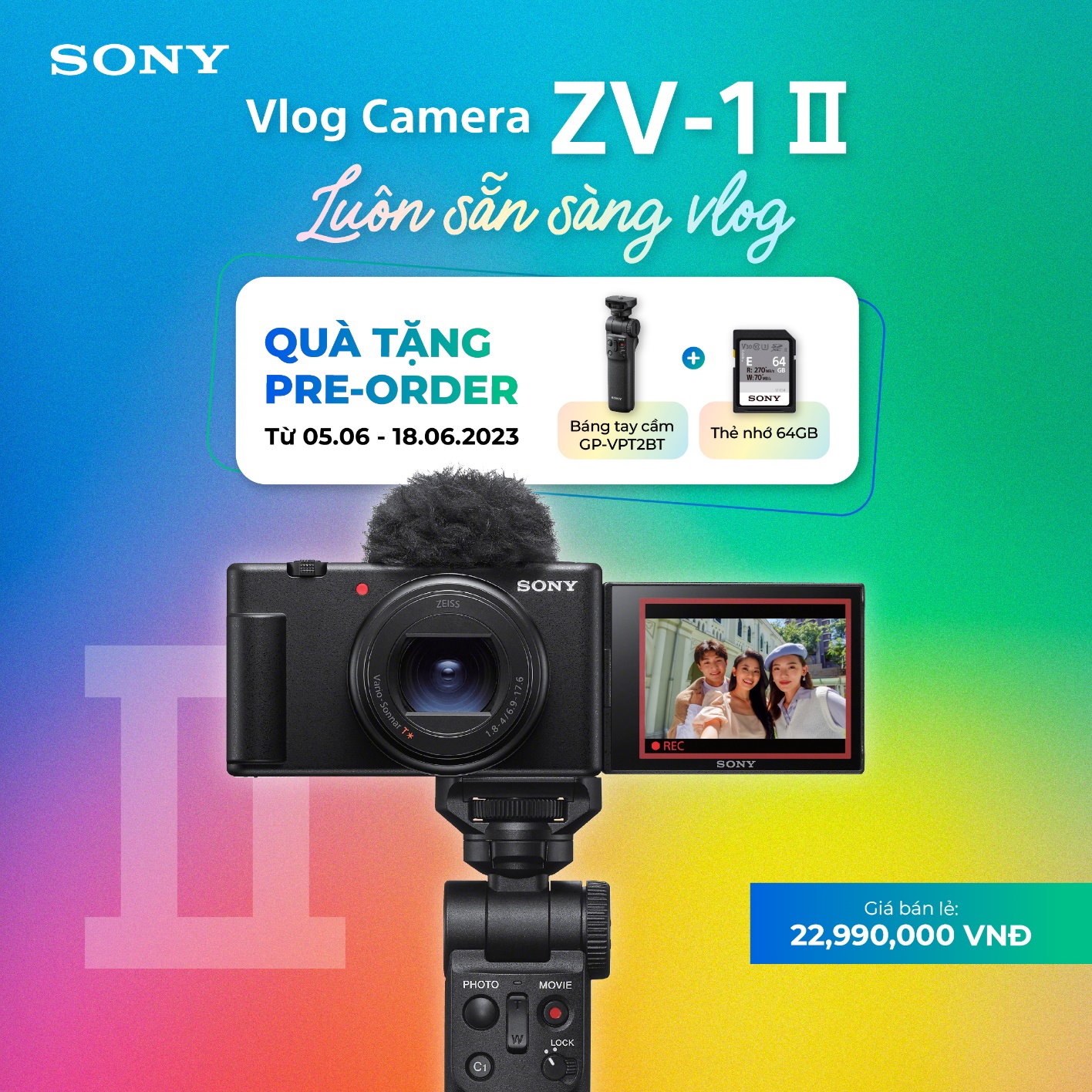Sony ra mắt máy ảnh vlog với ống kính zoom siêu rộng ZV-1 II - Ảnh 1.