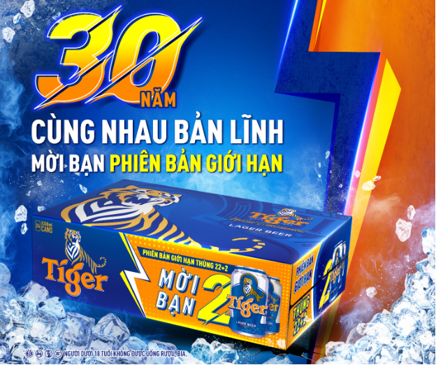 Tiger Beer ra mắt phiên bản thùng giới hạn đánh dấu cột mốc 30 năm cùng Việt Nam &quot;Đánh thức bản lĩnh&quot; - Ảnh 2.