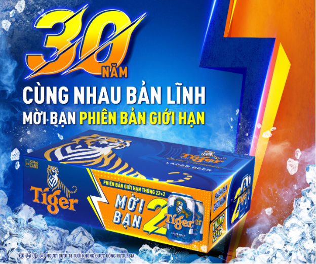 Tiger Beer ra mắt phiên bản thùng giới hạn đánh dấu cột mốc 30 năm cùng Việt Nam Đánh thức bản lĩnh - Ảnh 2.