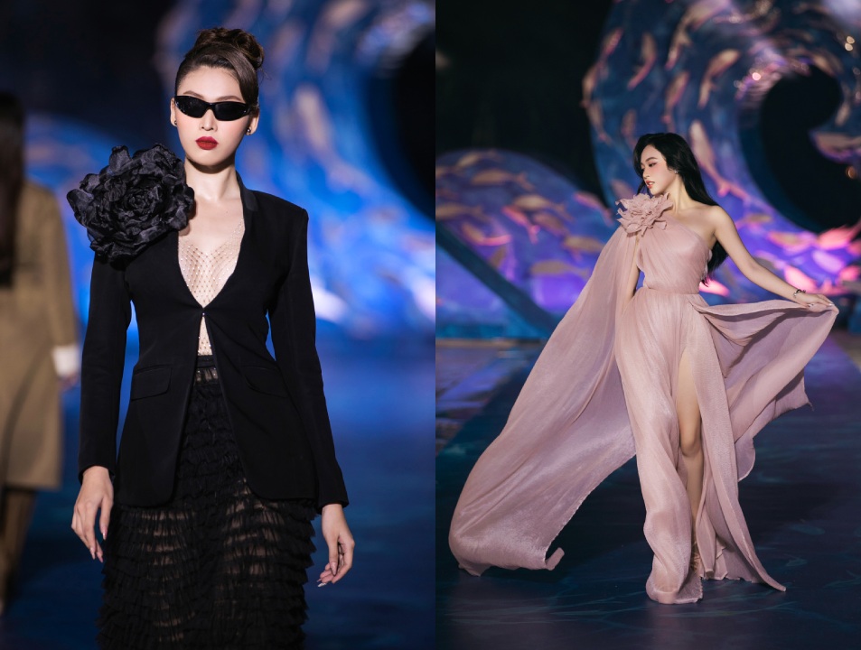 Ngọc Thảo, Trịnh Thùy Linh cùng top 40 Miss World Việt Nam 2023 đẹp thanh lịch với trang phục The Soul - Ảnh 2.