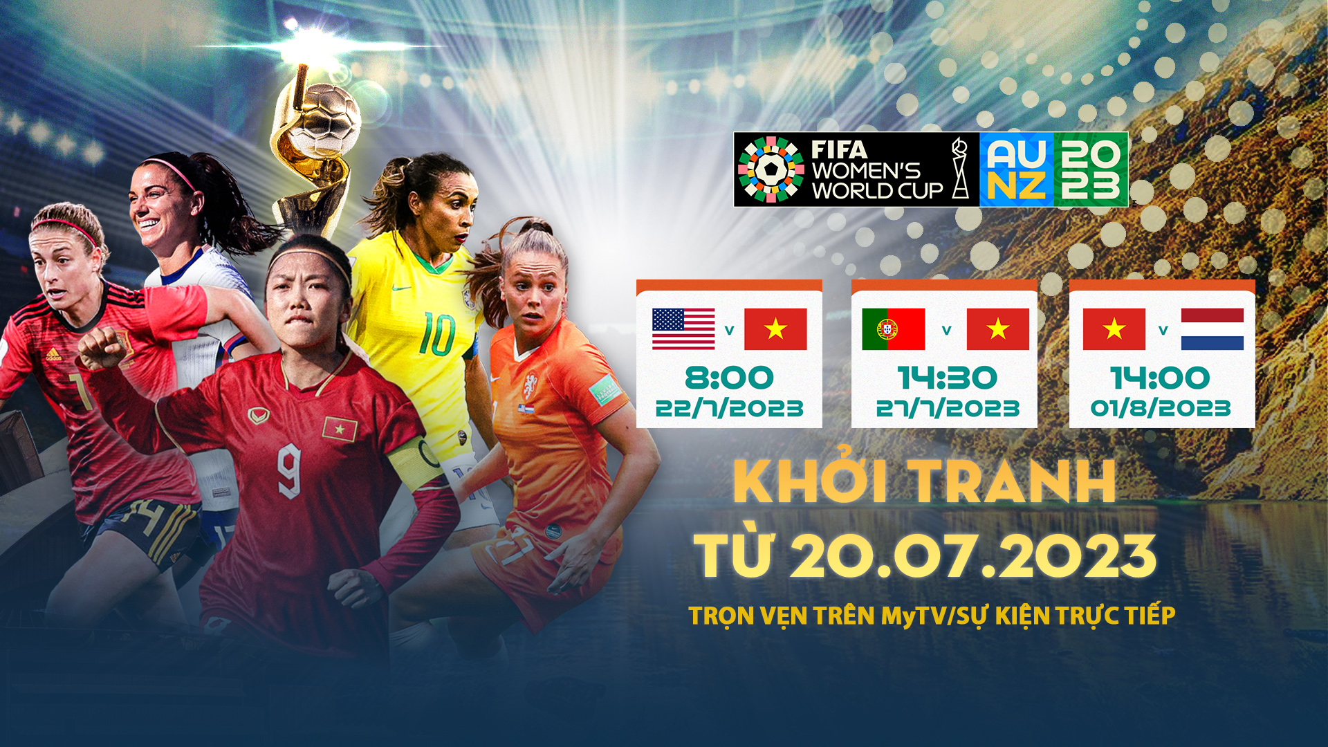 Xem trực tiếp và trọn vẹn FIFA World Cup nữ 2023 trên truyền hình MyTV - Ảnh 1.