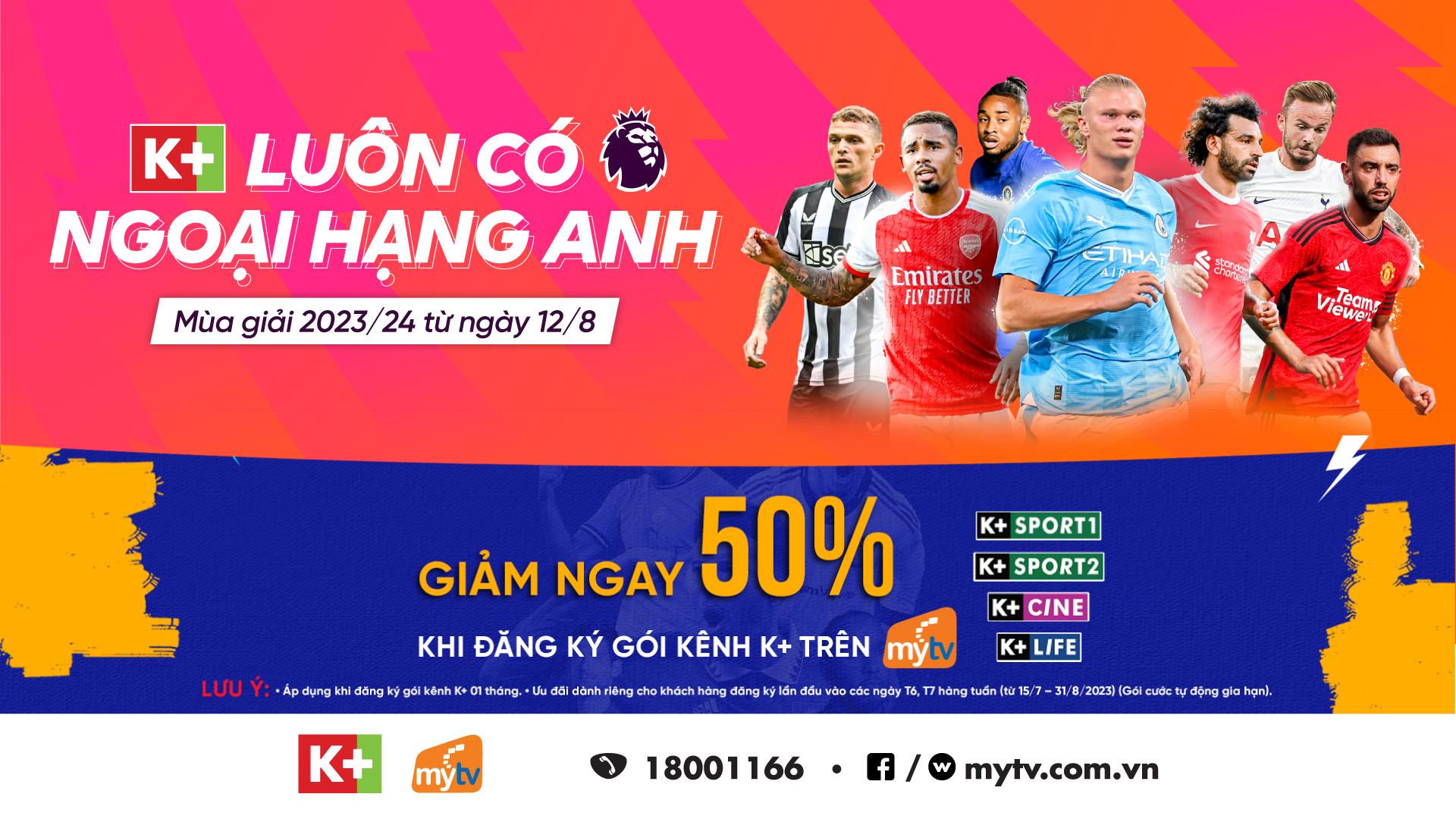 Khởi tranh Ngoại hạng Anh 2023/2024 - Xem trực tiếp trên gói kênh K+ truyền hình MyTV - Ảnh 1.